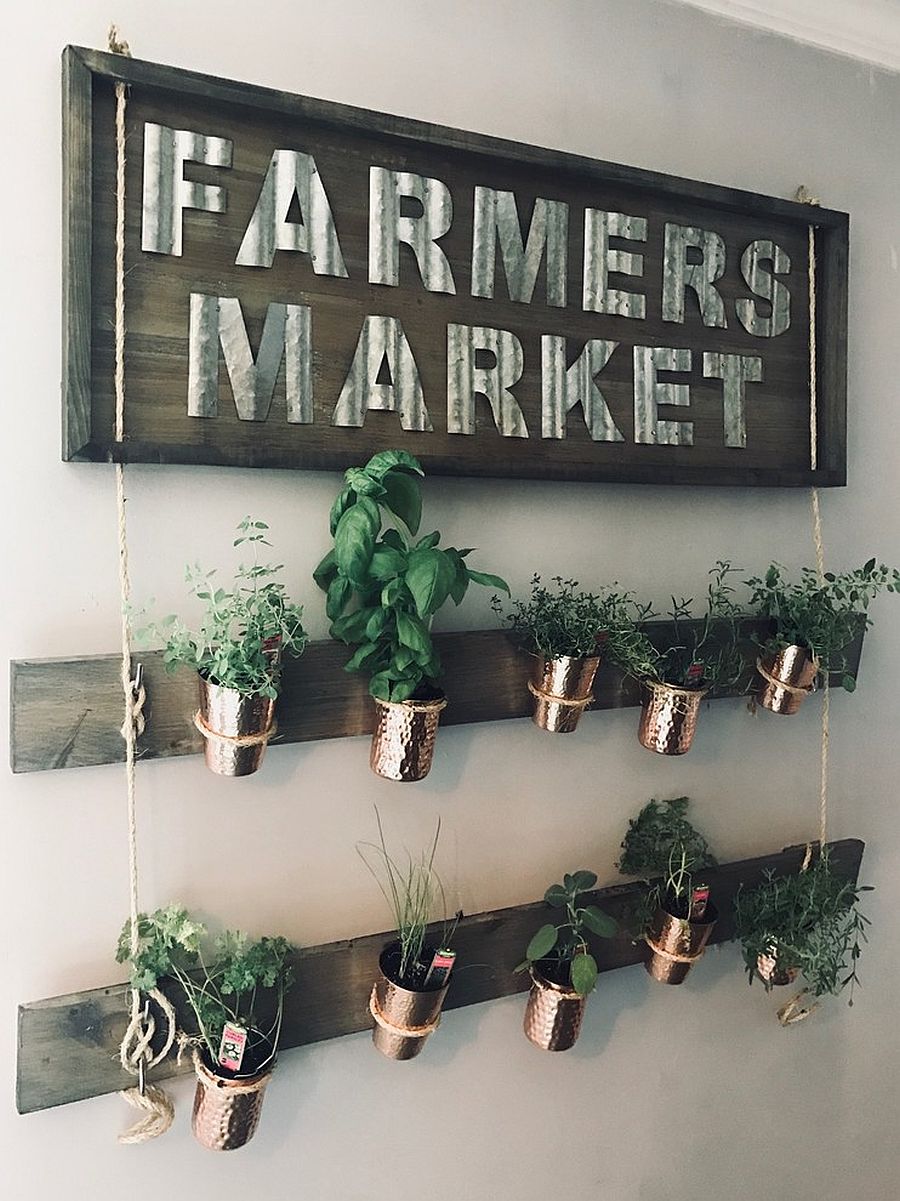 Desain Dapur Dengan kebun herbal kecil