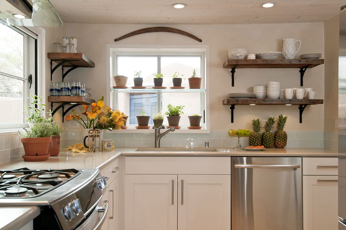 Use the space next to the window to create a beautiful herb garden