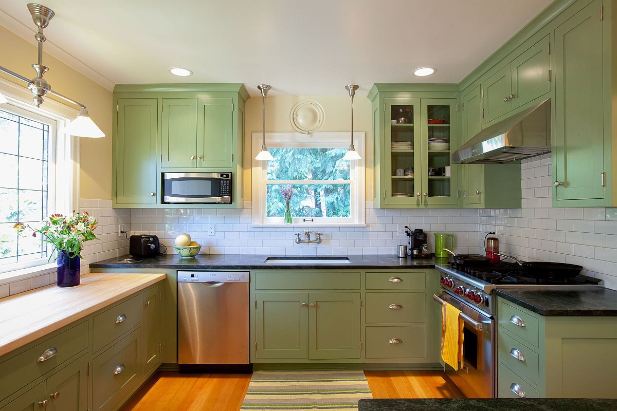 Beautiful-green-cabinets-in-the-kitchen-add-color-without-making-it-too-bright-98113