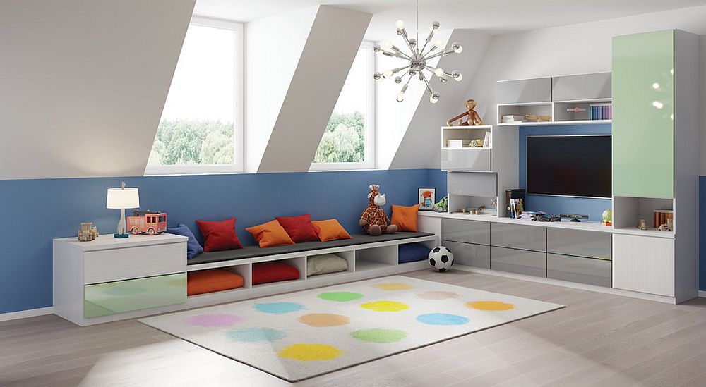 Blue-and-white-attic-playroom-with-built-in-seating-is-cheerful-and-contemporary-42881