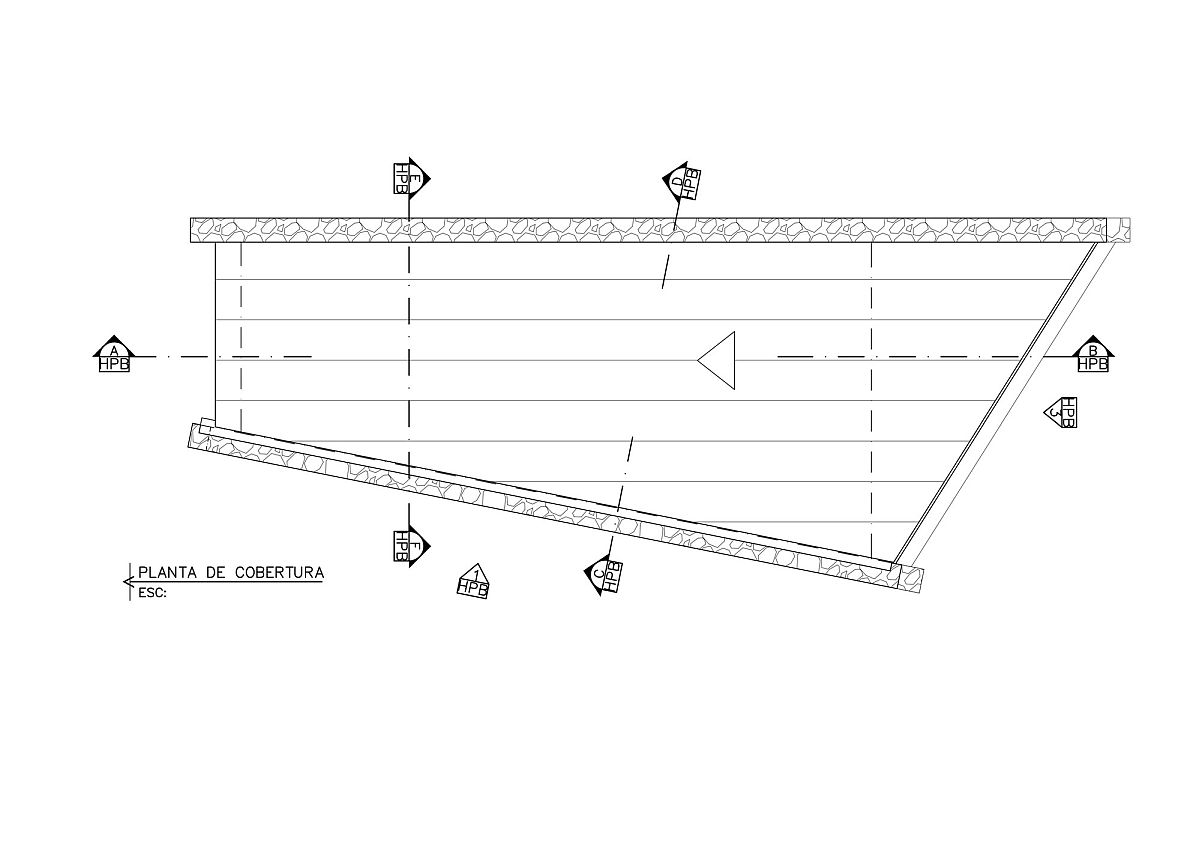 Design plan of the glass and stone writer's retreat in Brazil with eco-freindly layout