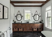 Farmhouse-style-bathroom-in-white-and-wood-with-modernity-and-a-dark-floor-11642-217x155
