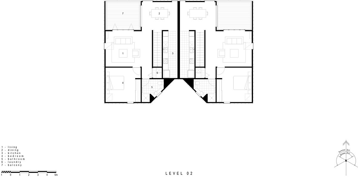 Floor plan of Hereford Flats designed by Young Architects