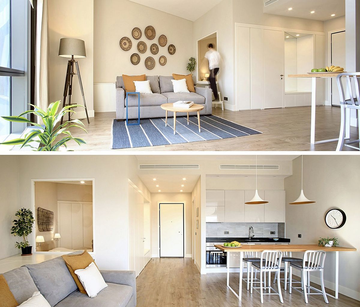 Giving the tiny apartment a fabulous modern makeover with smart kitchen and open living area