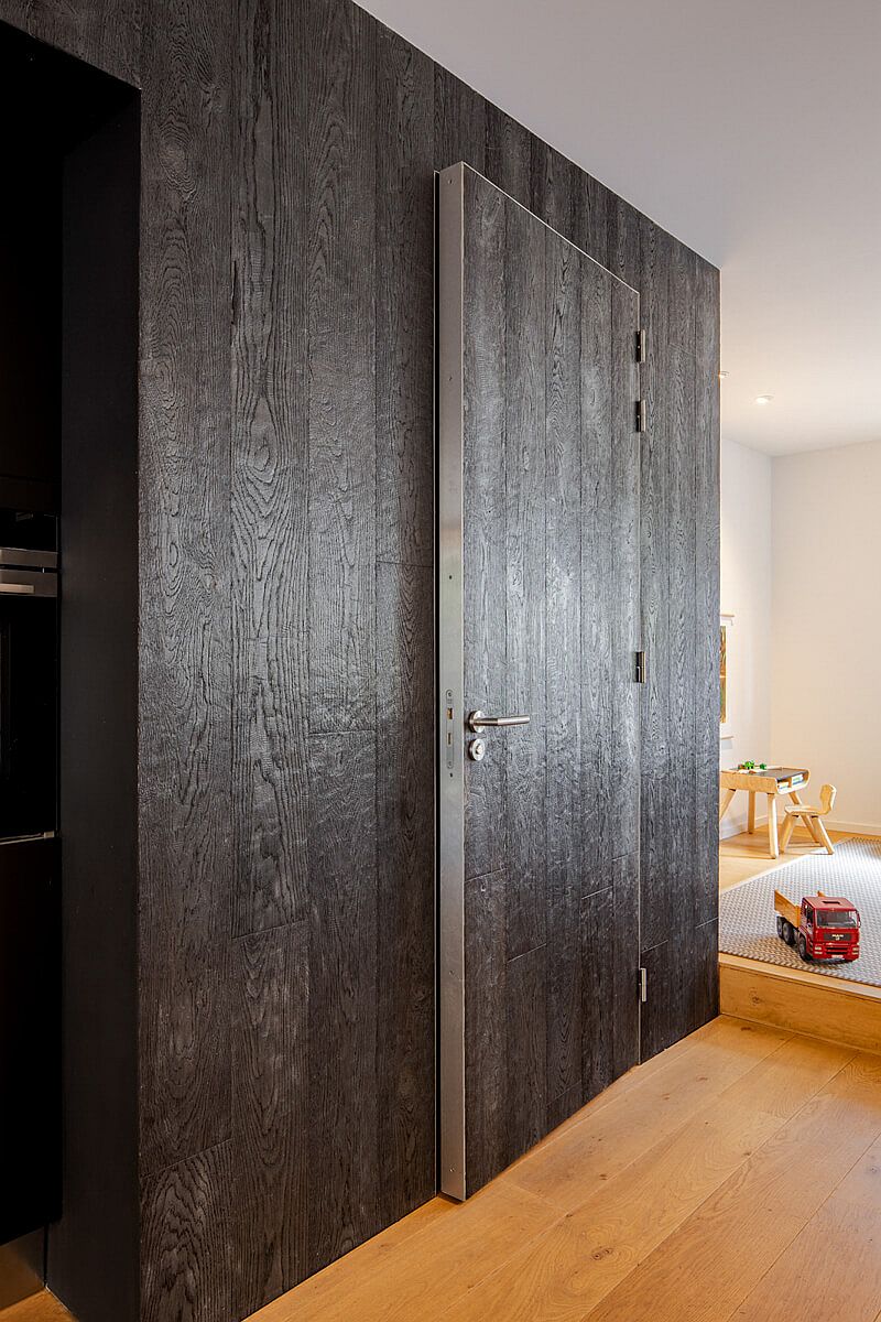 Interior of the house with Shou Sugi Ban wood finish by Hakwood