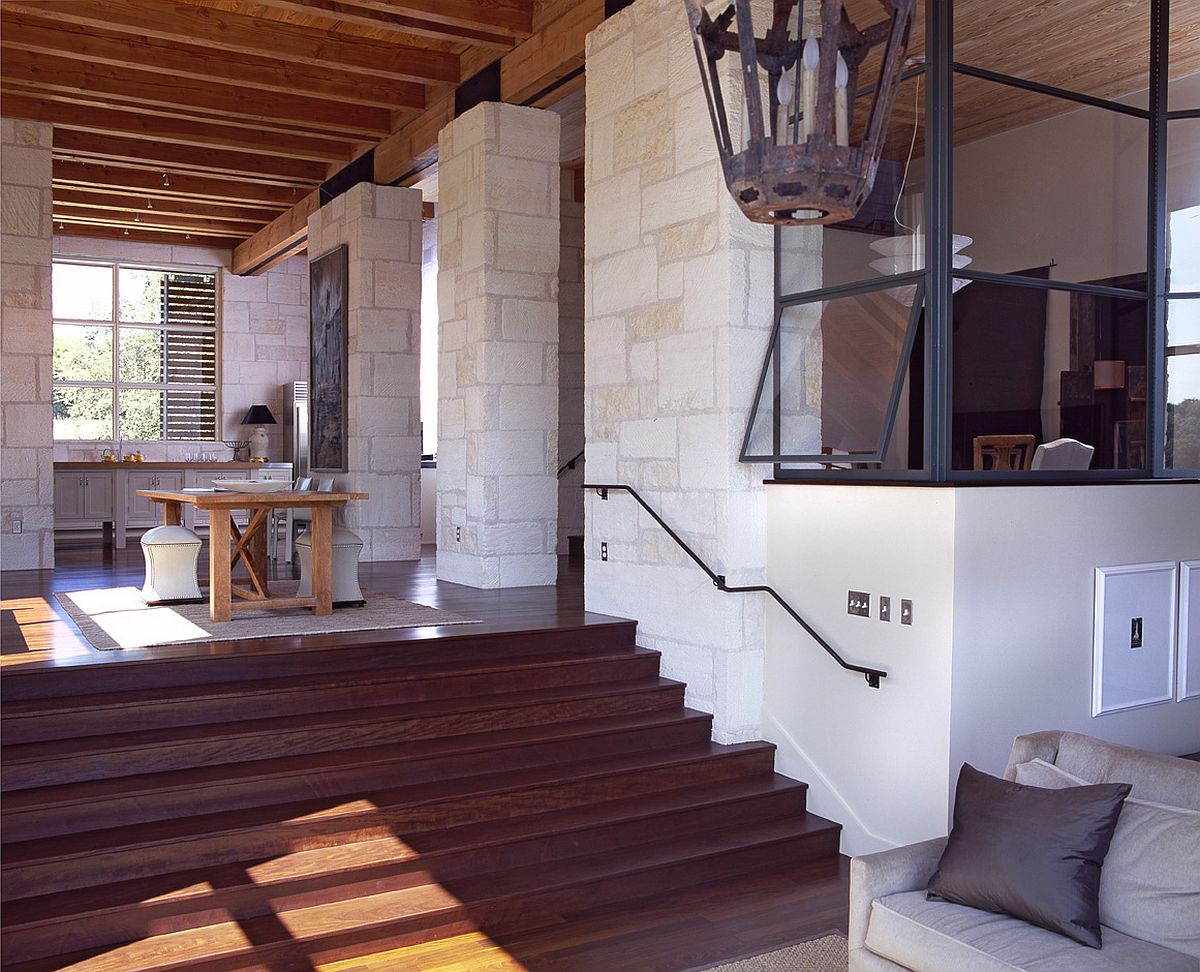 Kitchen and dining area of the Texas home is spacious and unique