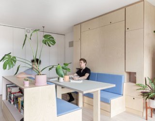 Small Studio Apartment in London Gets a Multi-Functional Wall that Hides Almost Everything!
