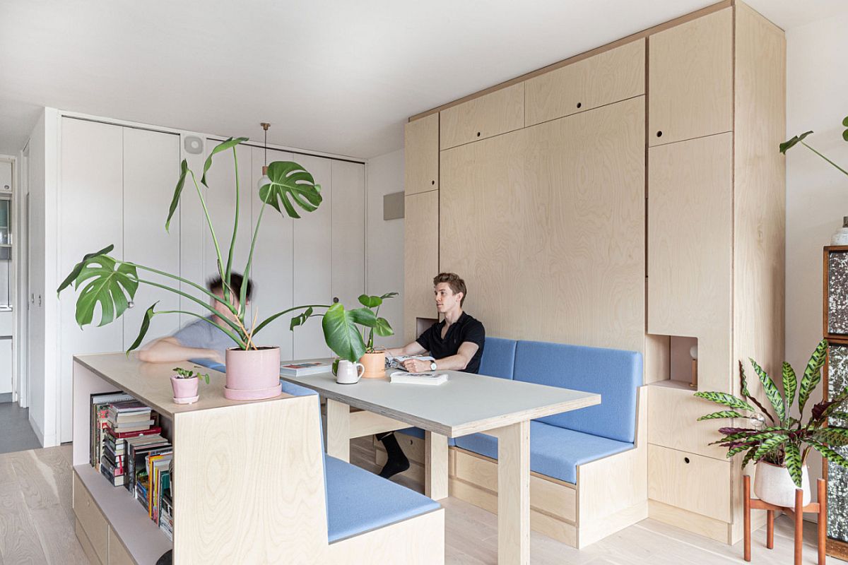 Small Studio Apartment in London Gets a Multi-Functional Wall that Hides  Almost Everything!