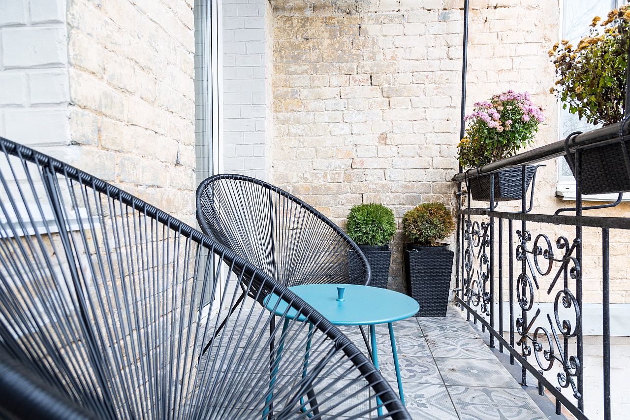 Tiny balcony of the Kiev apartment with just enough space for a couple!