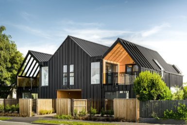 Gabled Building in Steel and Wood Houses Four Space-Savvy Single ...