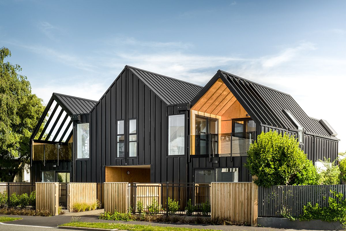 Wood and steel building in New Zealand holds four space-savvy aparment units