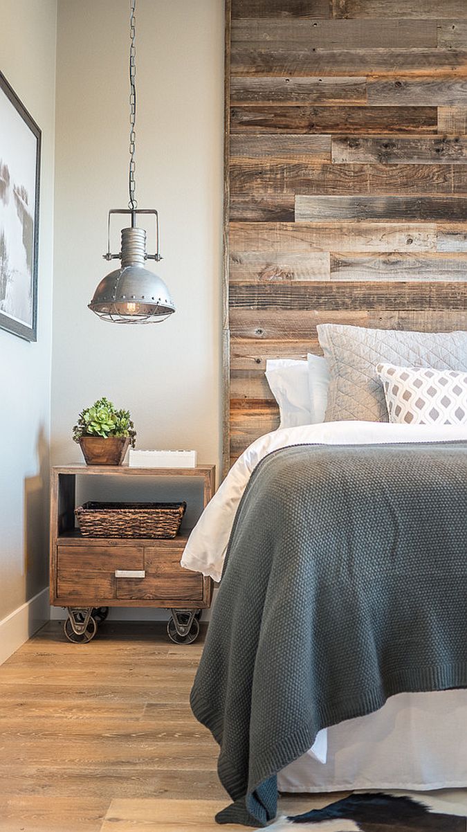 Decorating the bedside table and finding the right pendant in the industrial farmhouse style bedroom with also rustic touches thrown into the mix!