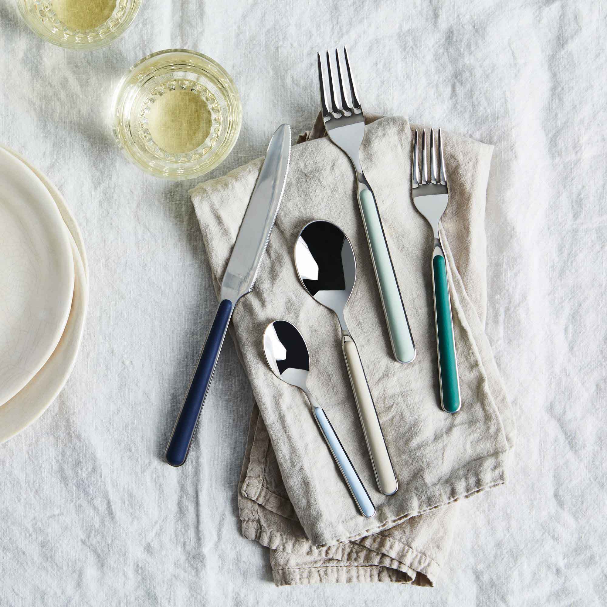 Italian flatware in a range of soft colors