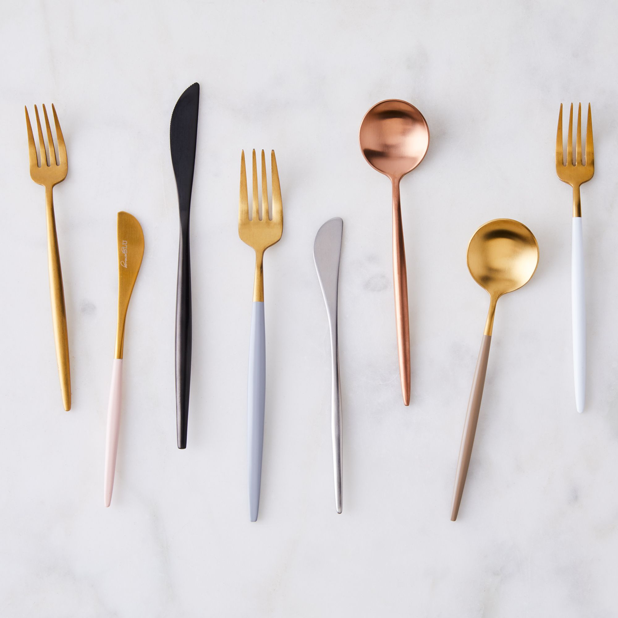 Modern flatware with a pointed handle