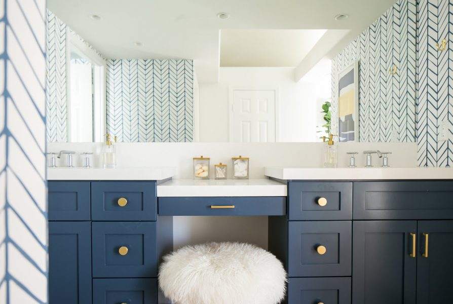 Small built-in vanity table