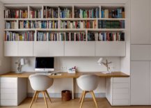 White-home-office-of-Paris-home-with-space-for-two-and-a-lovely-bookshelf-above-88735-217x155