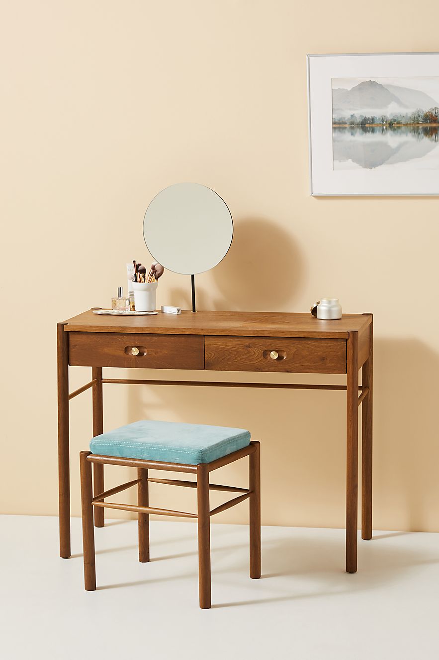 Wooden dressing table with clean lines