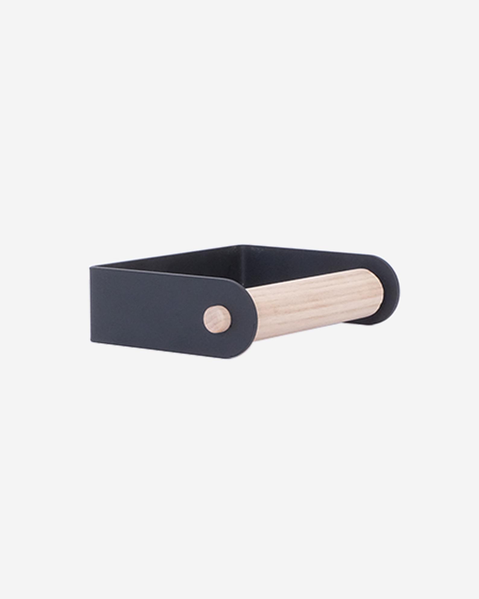 Black and wooden modern toilet paper holder