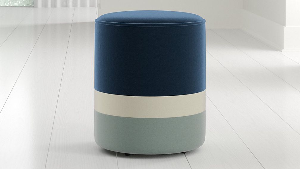 Clean-lined cylinder striped stool