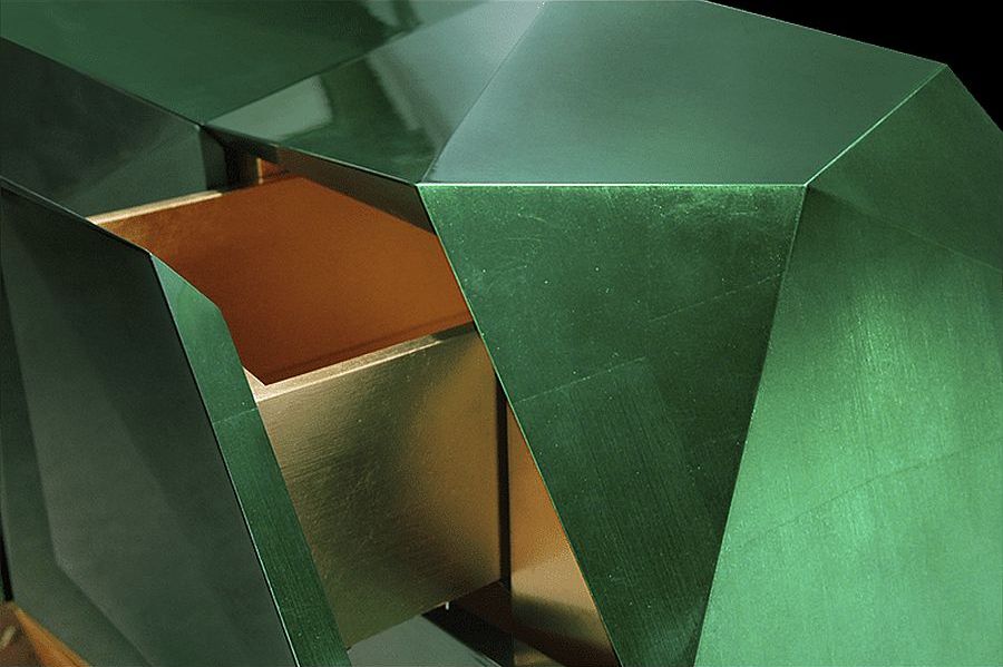 Closer look at the fabulous Diamond Emerald sideboard