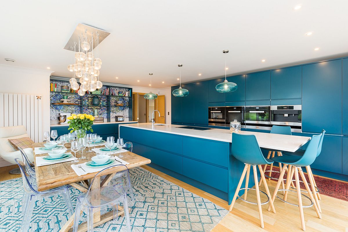 Dark-turquoise-shapes-polished-contemporary-kitchen-next-to-spacious-dining-room-14642