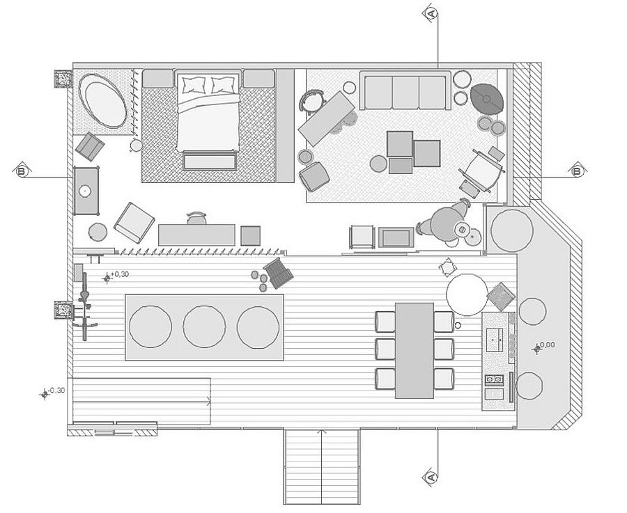 Floor plan of Modern Forest House in Brazil