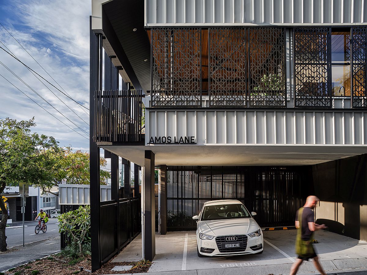 Ground level of the houses still holds space for car parking