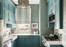 Light-turquoise-cabinest-coupled-with-a-pattern-filled-backdrop-in-the-small-kitchen-42963-217x155