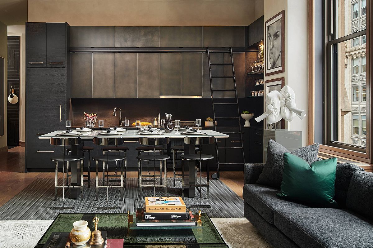 Manhattan kitchen emraces modern industrial style with polished panache