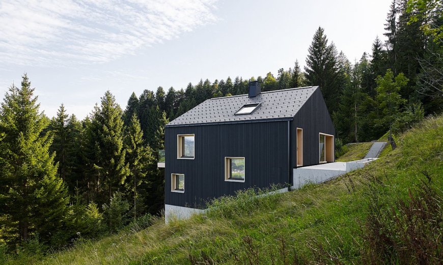 Dreamy Austrian Holiday Home: Dark on the Outside and Woodsy on the Inside