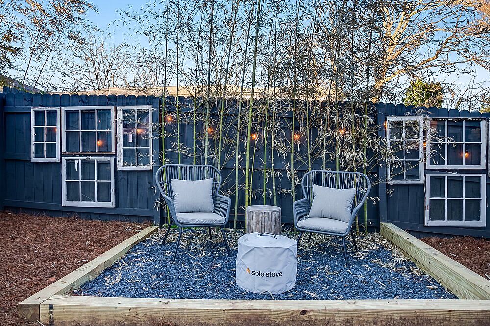 Relax in the small private yard outside the beautiful tiny house in Atlanta