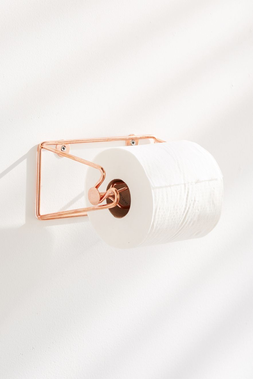 Rose gold toilet paper holder