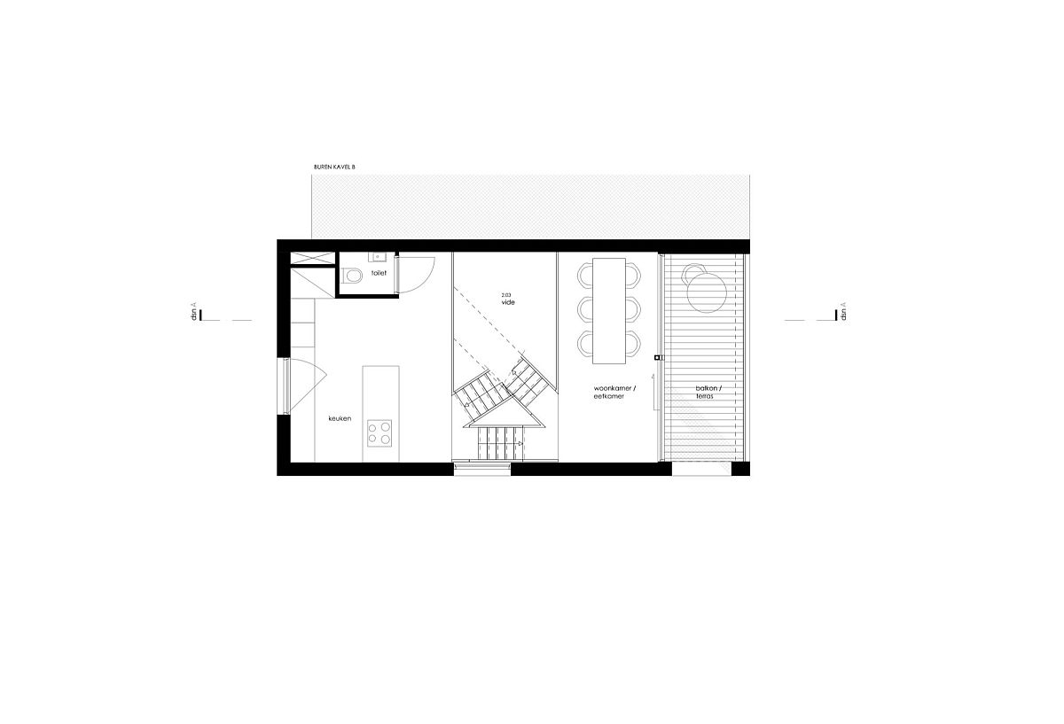 Second level floor plan of the prefab Dutch home