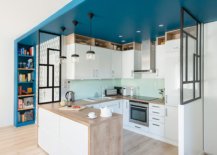 Unique-design-of-the-ceiling-delineates-kitchen-and-also-adds-turquoise-to-the-white-space-97346-217x155