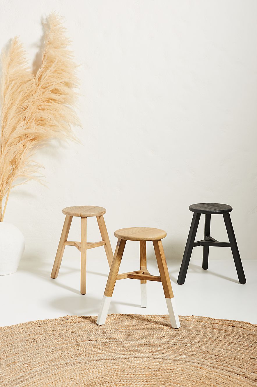 Wooden stools made from reclaimed pine