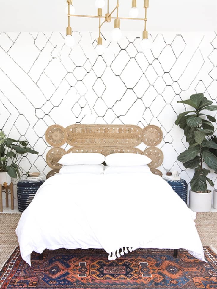 DIY woven headboard by Sarah Sherman Samuel