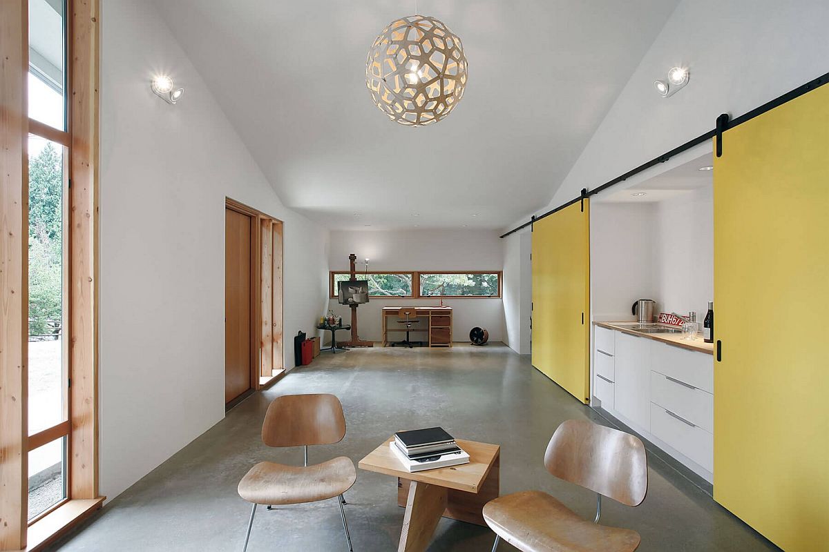 David Trubridge Coral Pendant Light illuminates the large studio space elegantly