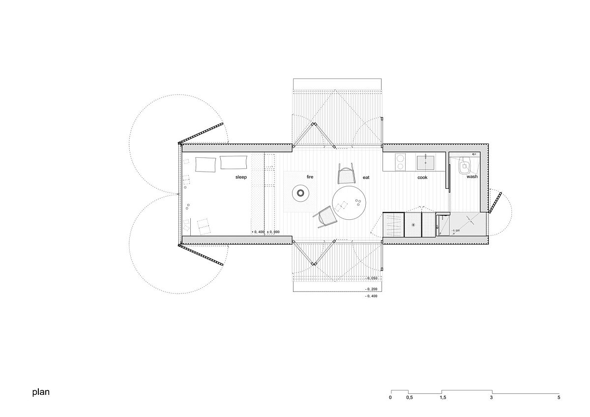 Design plan of Ark Shelter in Belgium with eco-friendly and space-savvy design