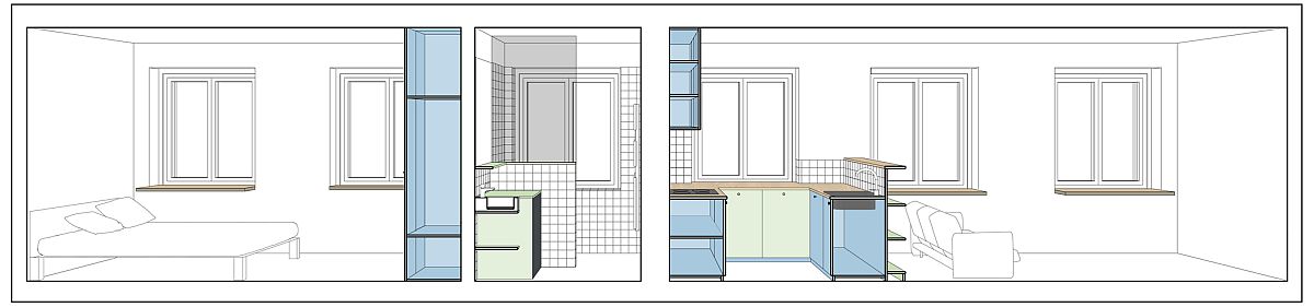 Design plan of Refurbished apartment from the 50s in Poznan