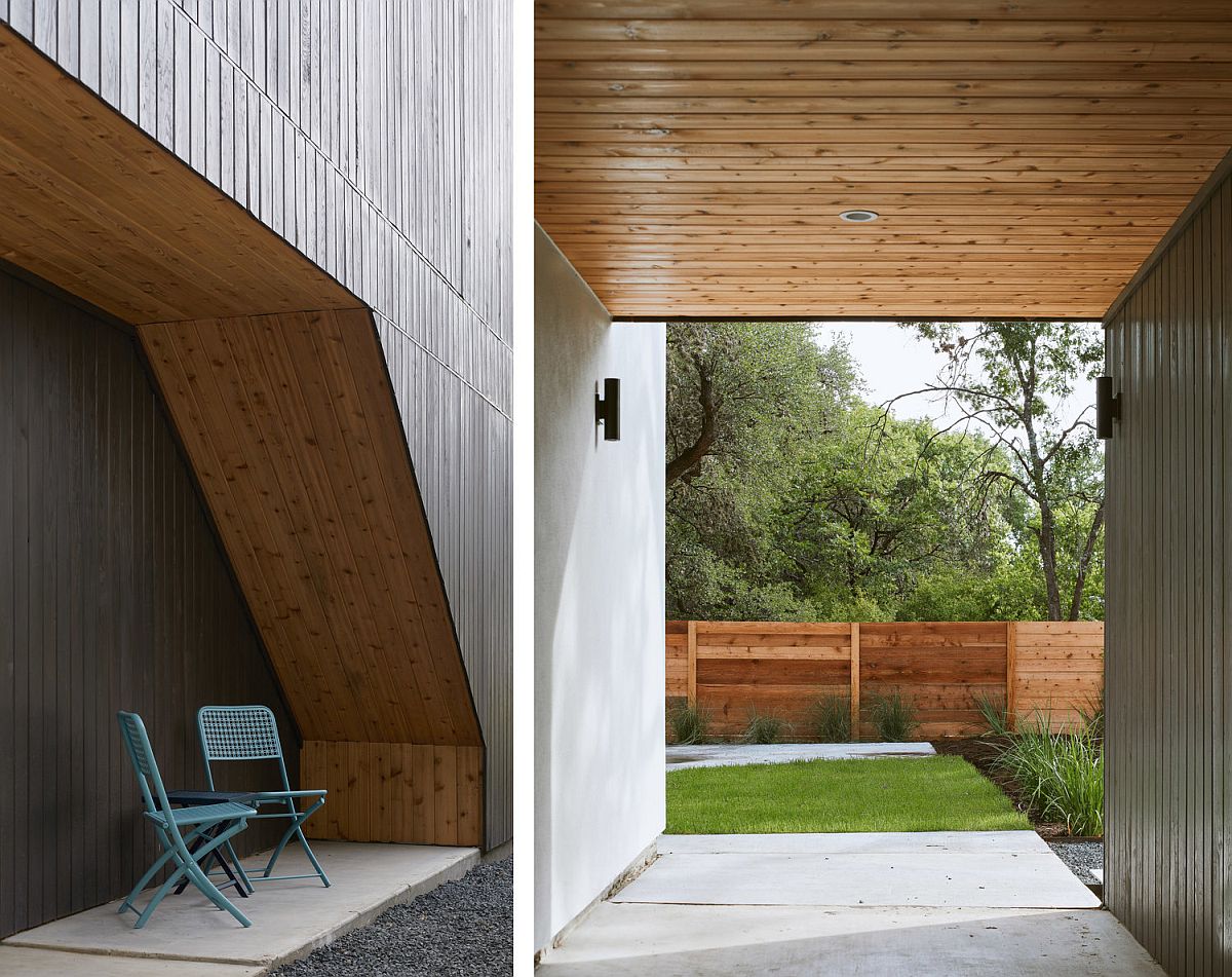 Dogtrot and sheltered outdoor spaces at the Texas home