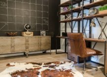 Industrial-home-office-with-chalkboard-wall-cowhide-rug-and-custom-wood-and-metal-furniture-17173-217x155