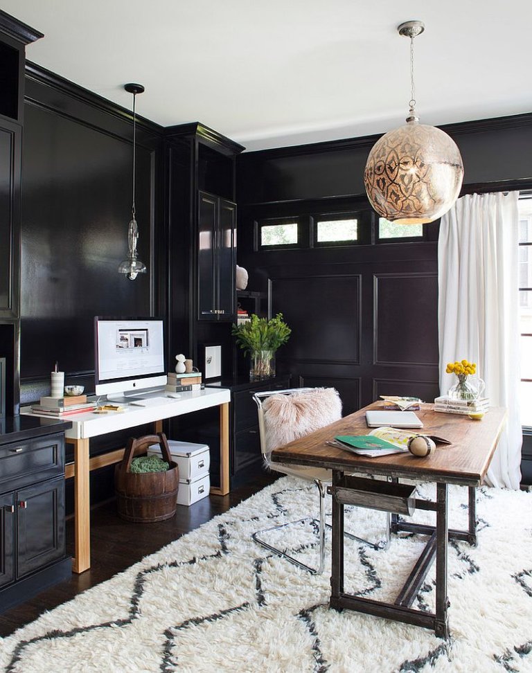 Black Home Office Ideas: Inspiring Dark Offices and Sophisticated Home ...