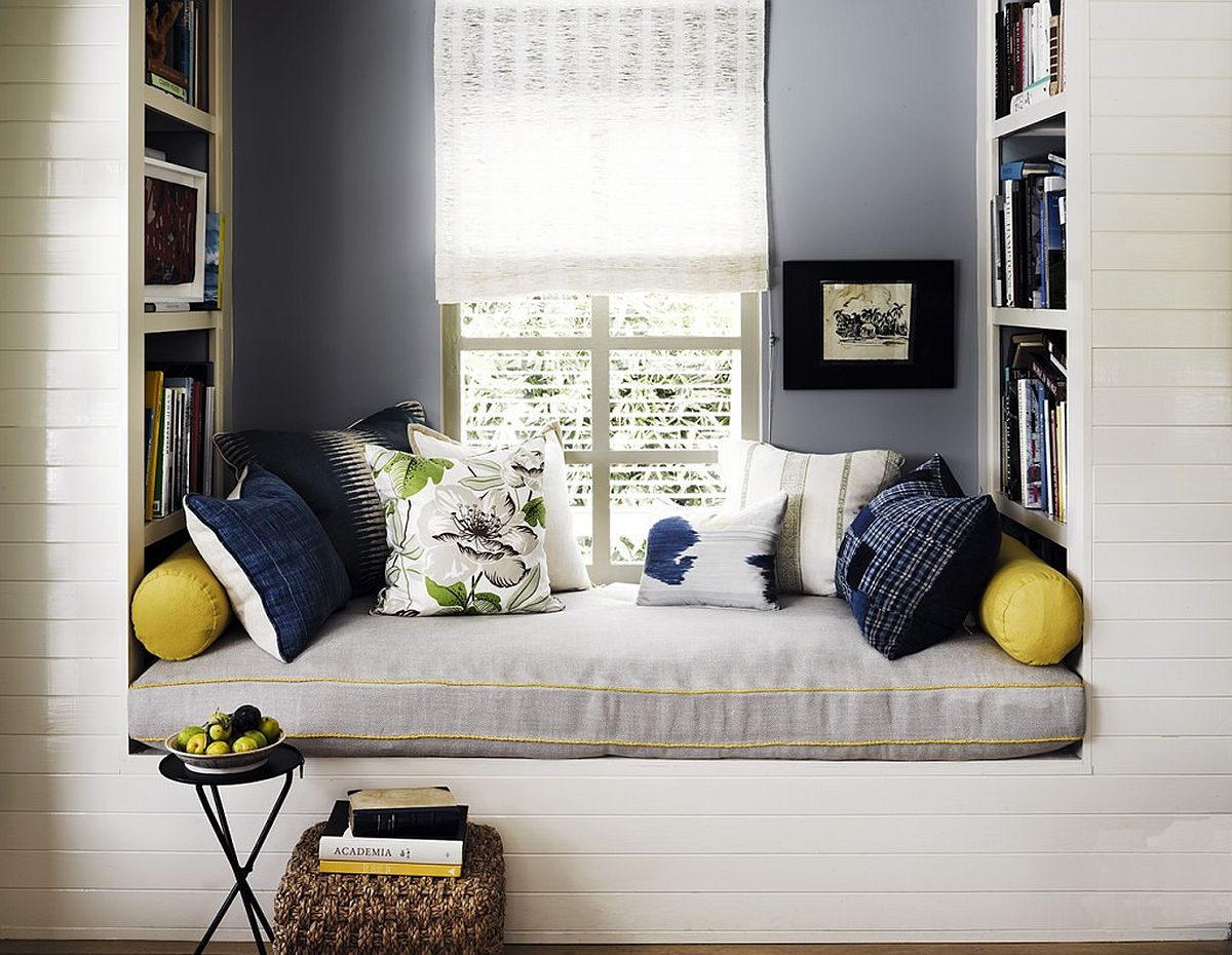 Let the window seat and reading nook in the bedroom reflect the style of the bedroom