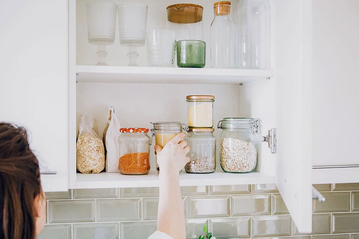 Organized and clean kitchen cabinets make for a healthier kitchen