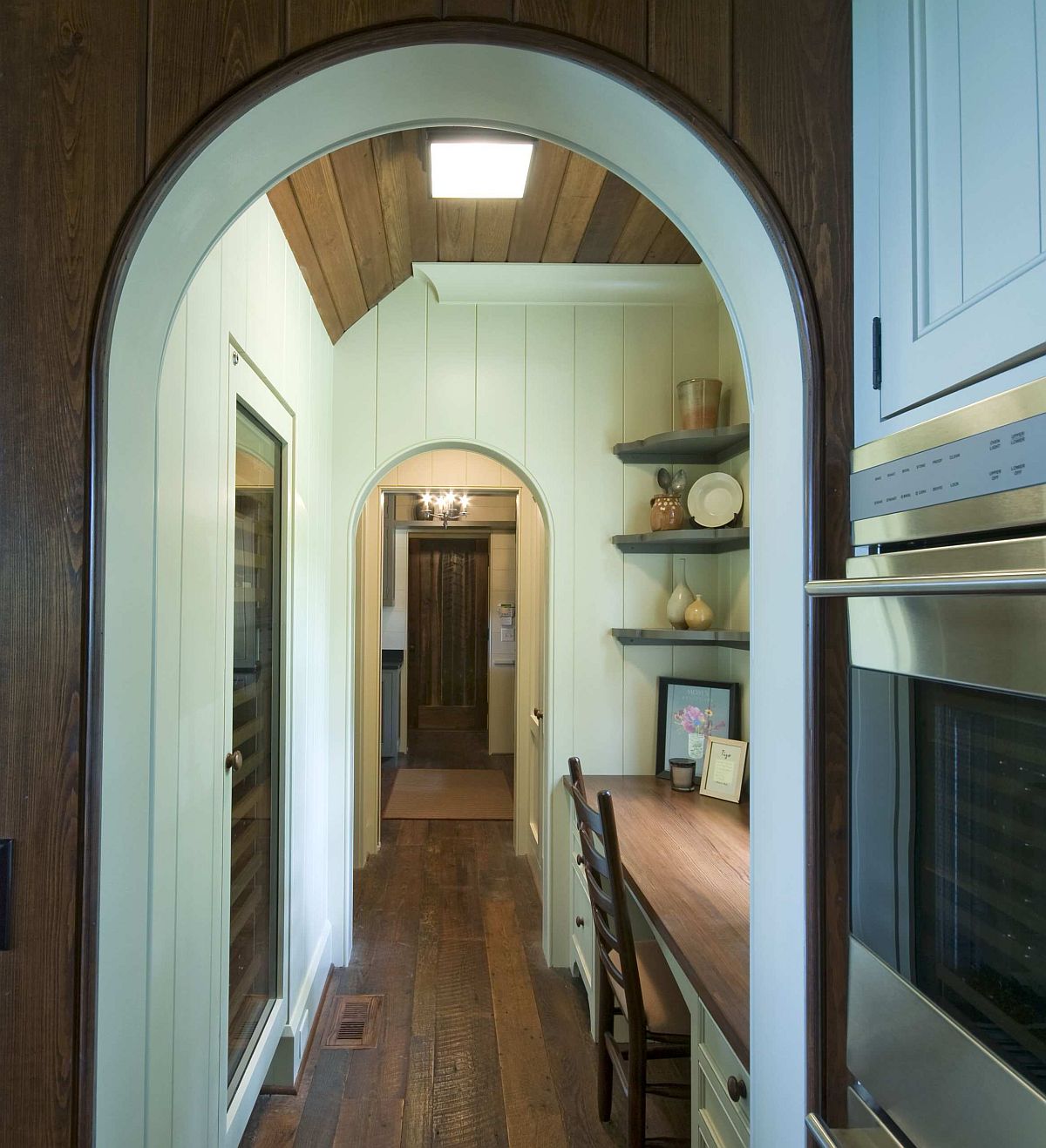 Traditional hallway turned into a lovely, space-conscious home workspace