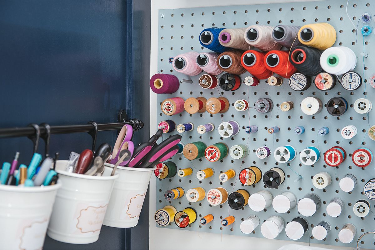 Craft Room Wall Storage : 3 : Old dresser for craft room storage.