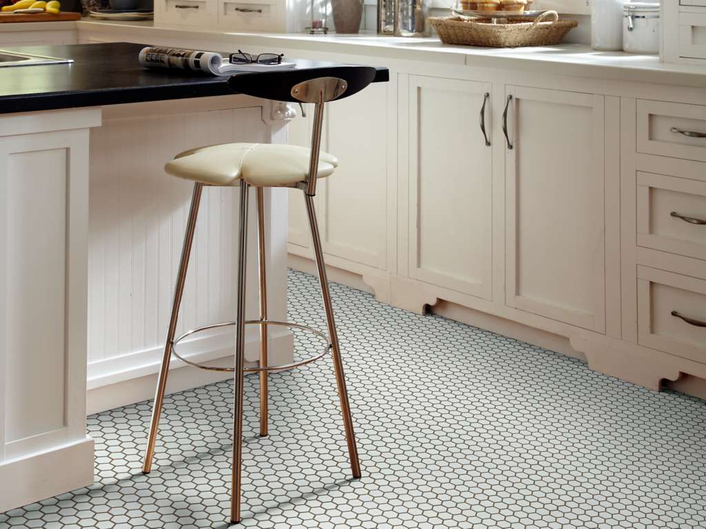 small hexagonal kitchen tile