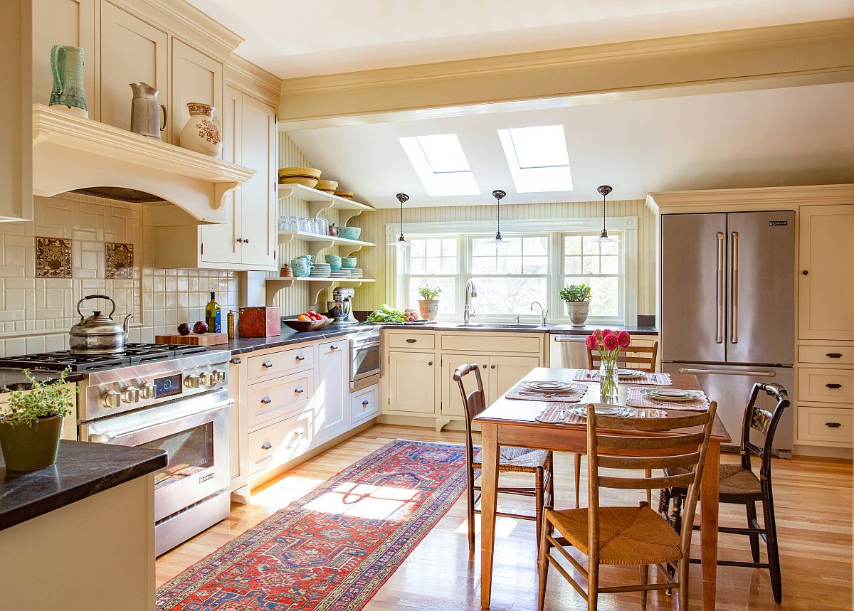 Combine closed cabinets with open shelves for that organized, picure-perfect kitchen