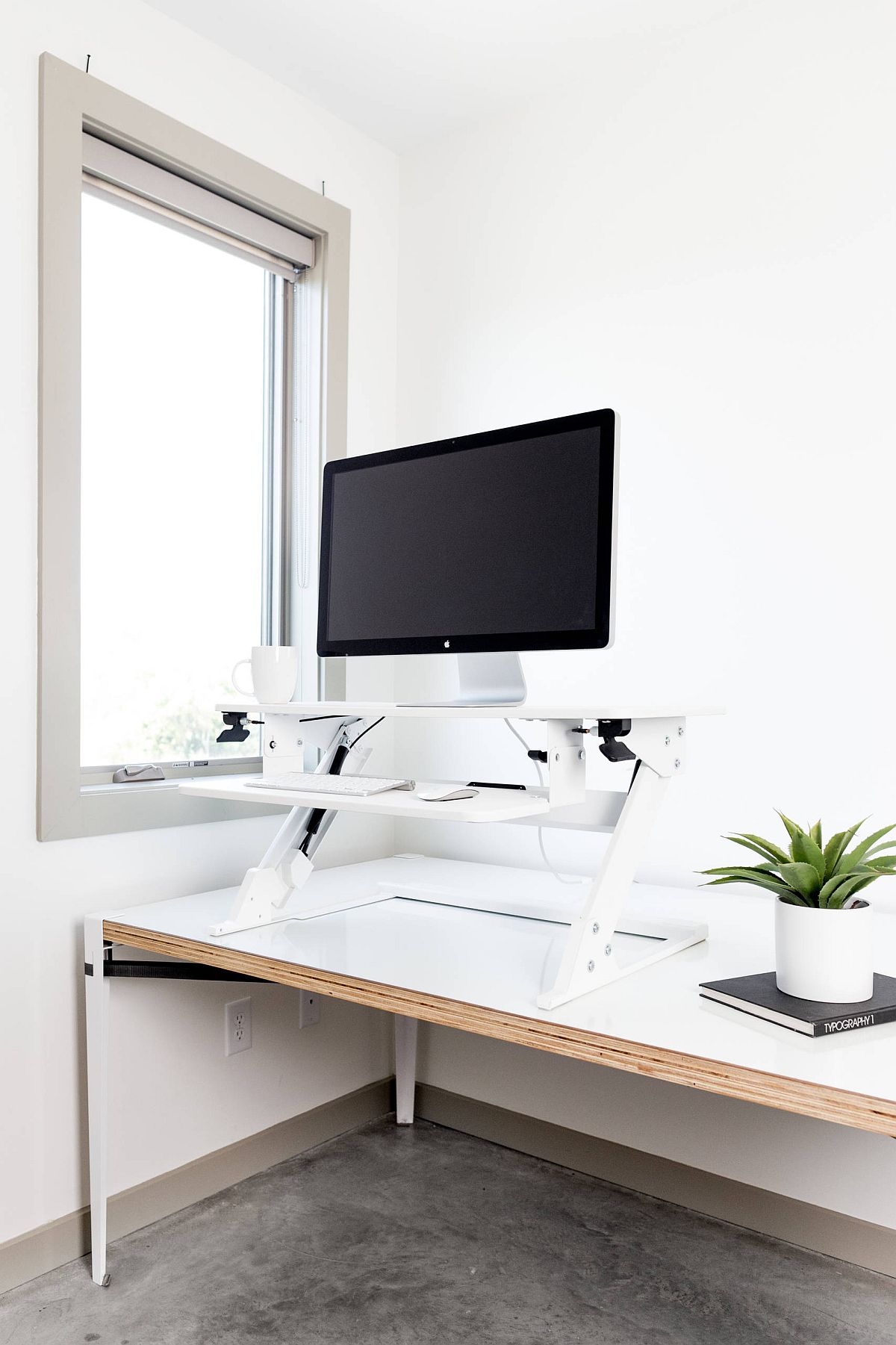 Turn your more traditional home office workstation into a sit-stand desk