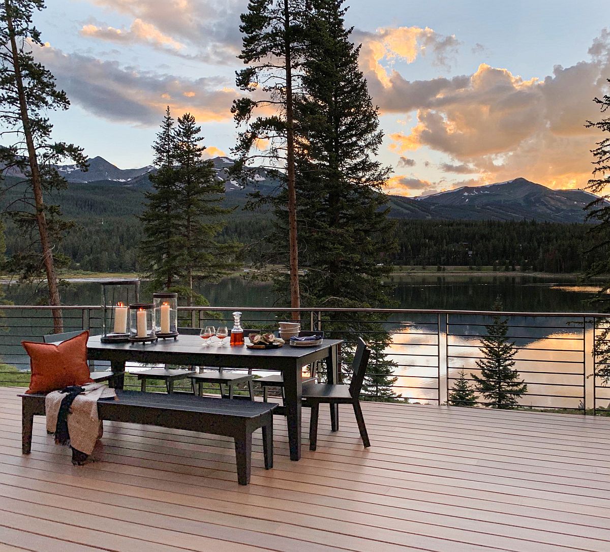 It is the view that steals the show on this lakseside deck